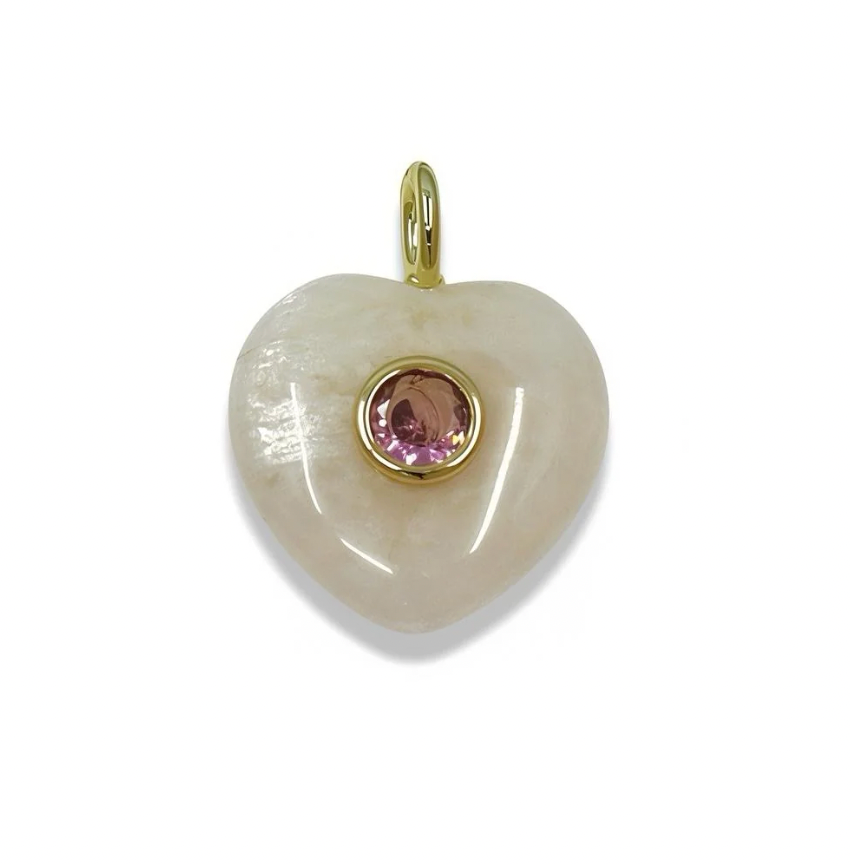 Heart Shaped Natural Stone- White Quartz