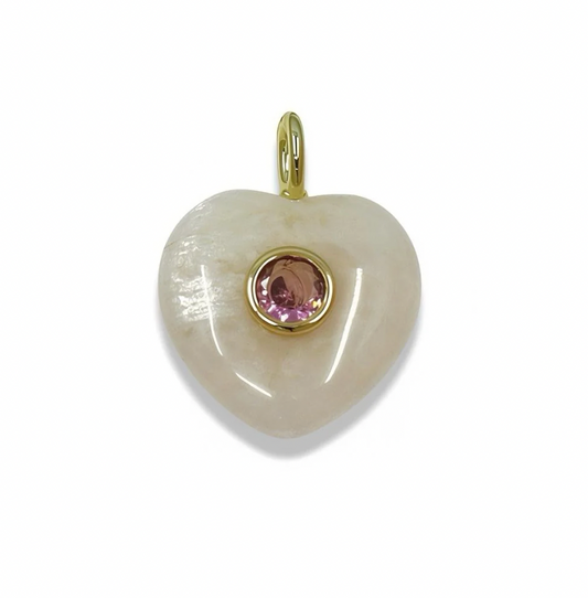 Heart Shaped Natural Stone- White Quartz