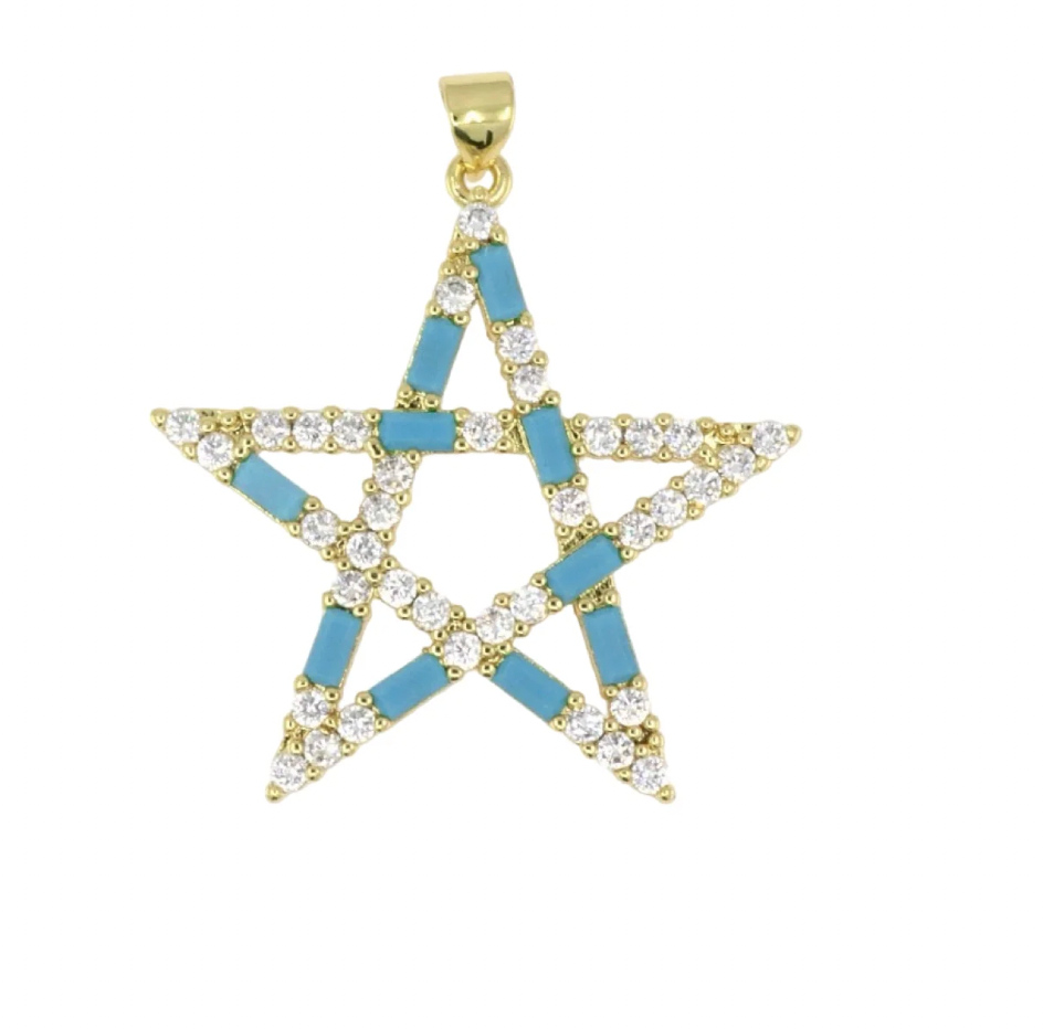 Baguette & Pavé Star Pendant