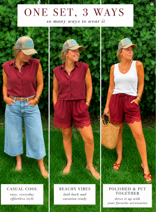 Taylor 2 Piece Set in Wine