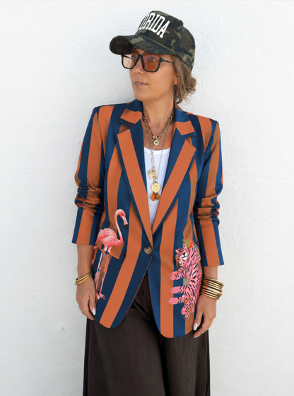 Cheetah Striped Blazer