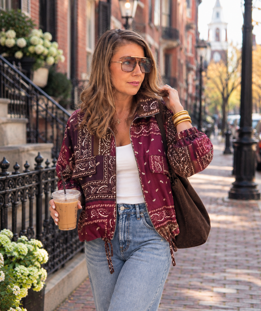 Drake Jacket in Purple/maroon