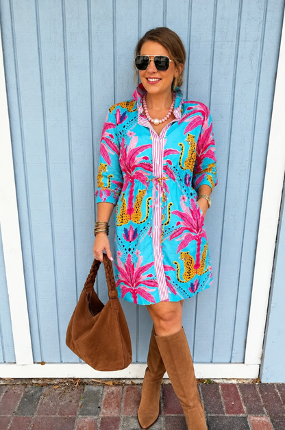 Leopard Print Claudette Tie Dress