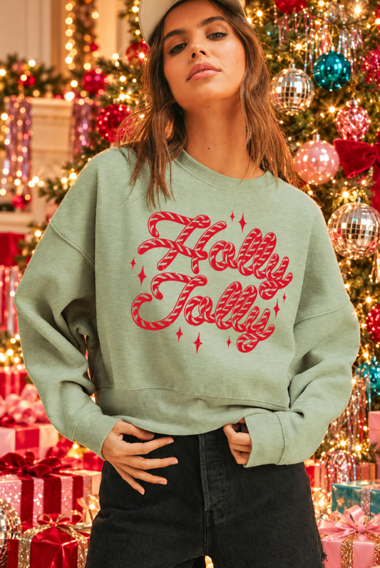 Holly Jolly Candy Cane Sweatshirt PREORDER