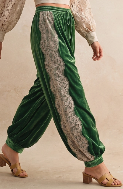 Hayley Velvet Lace Side Panel Pants