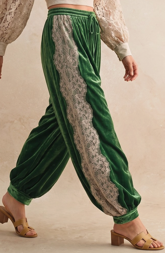 Hayley Velvet Lace Side Panel Pants