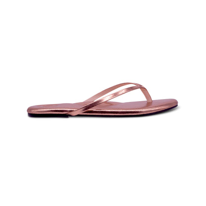 Solei Sea Flip Flops - Metallic Rose Gold