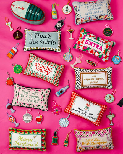 Tinsel in a Tangle Needlepoint Pillow