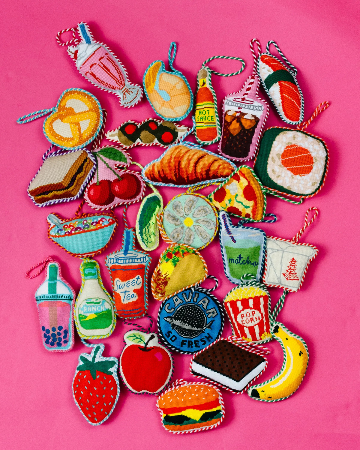 Needlepoint Icon Ornament - Olives