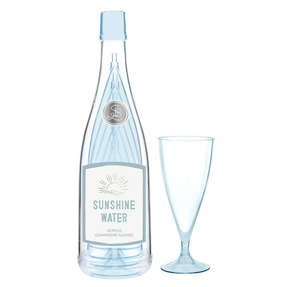 Acrylic Champagne Bottle + Glasses - Sunshine Water PREORDER EARLY FEB