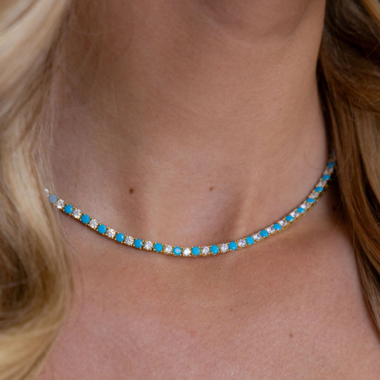 Turq Tennis Necklace FINAL SALE