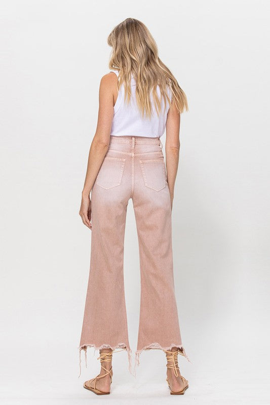 90's Vintage Crop Flare Jeans Light Rose- *Online only