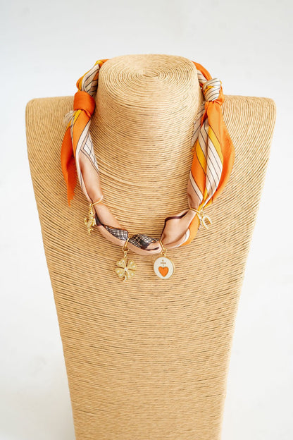 Bebe -  Horse Orange Charm - Scarf Necklace