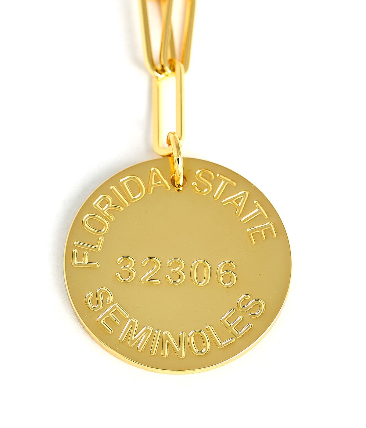College Tag Charm Necklace - 18k Gold Plated Paper Clip Chain