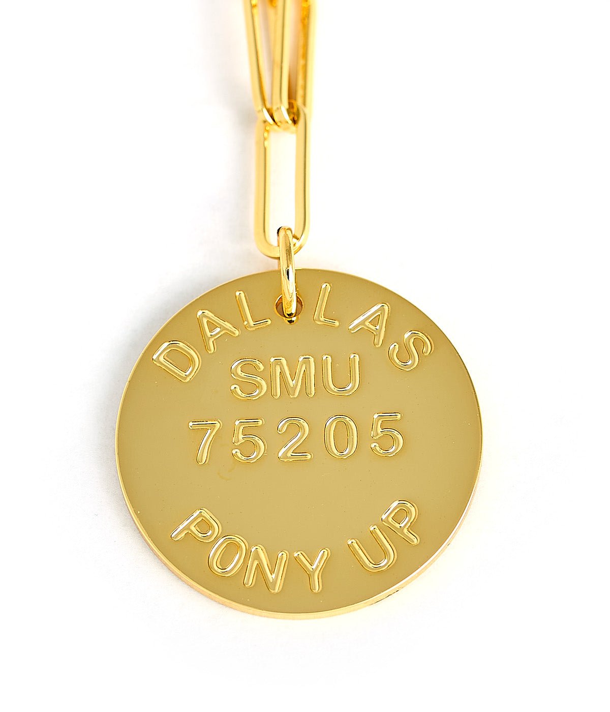 College Tag Charm Necklace - 18k Gold Plated Paper Clip Chain