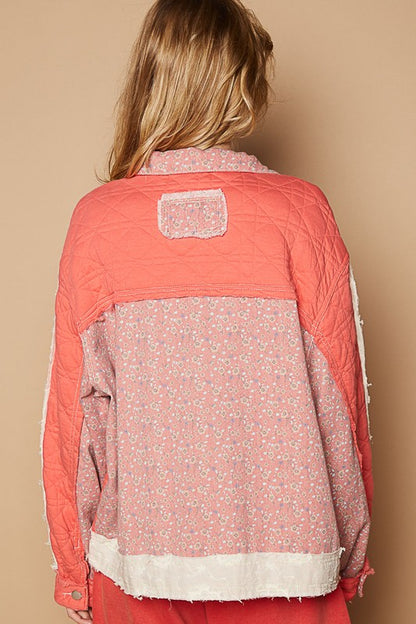 Floral Patchwork Zip Up Long Sleeve Jacket