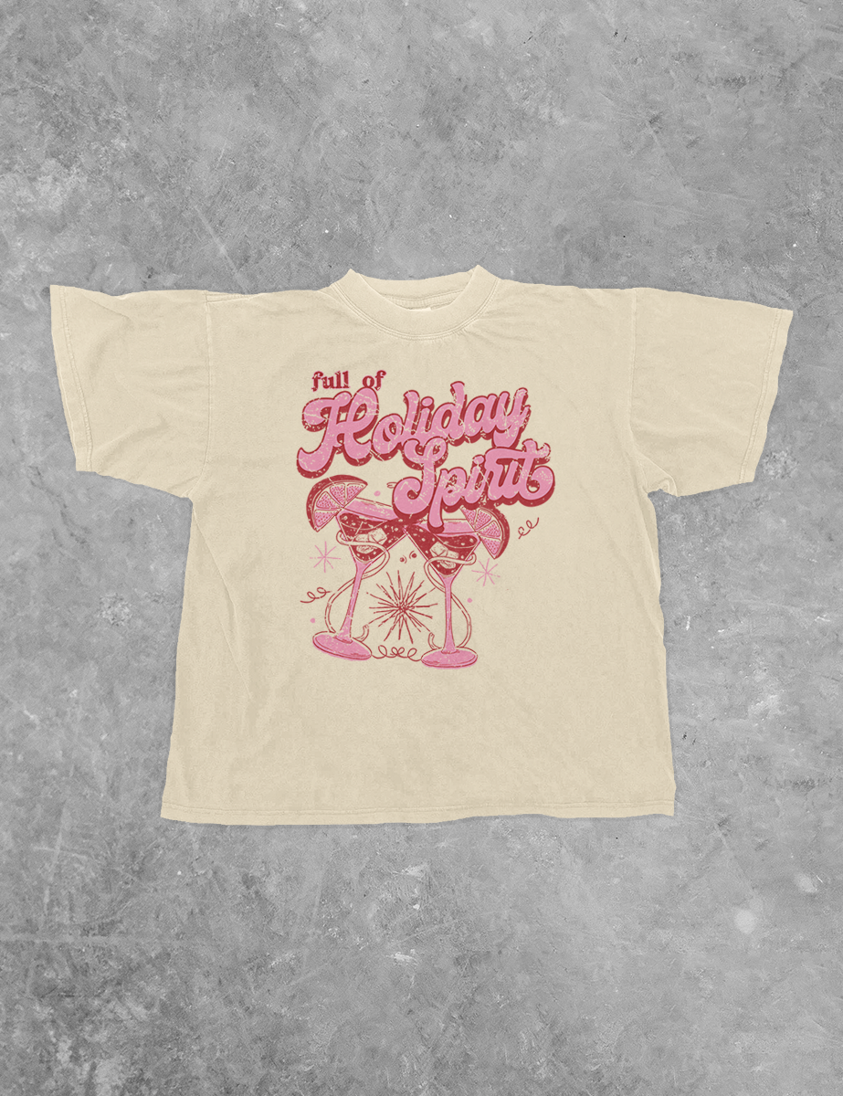 Underground Original Design: Full of Holiday Spirit, Christmas Boxy Cotton T-Shirt