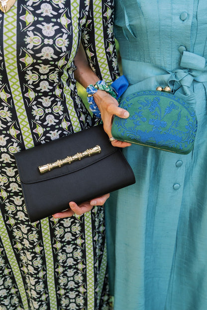 Garden Party- Green Combo- Embroidered Clutch