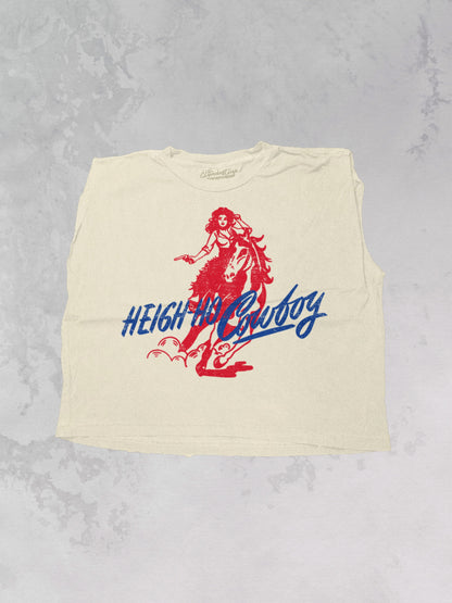 Underground Original Design: Heigh-Ho-Cowboy, Western Vintage Cropped Muscle Tank