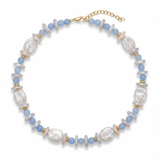 Aquamarine & Pearl Necklace