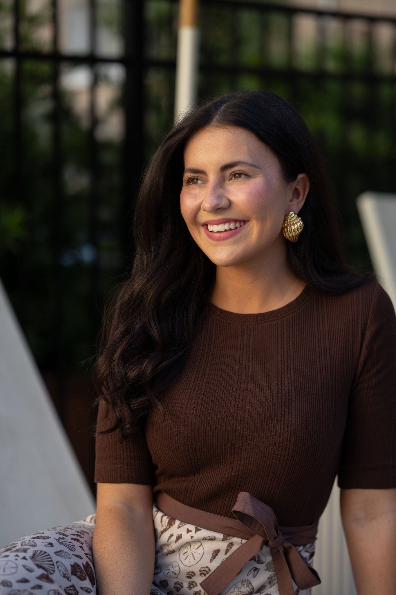 James Conch Shell Earring - 18k Plated Gold - Belle of the Ball Collection