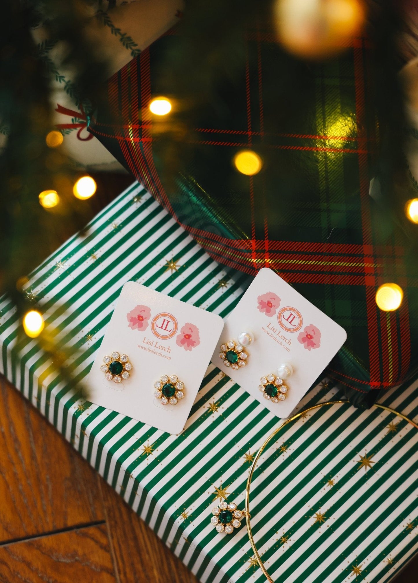 Kelly- Emerald Collar Necklace- 18k Gold Plated - Belle of the Ball Collection