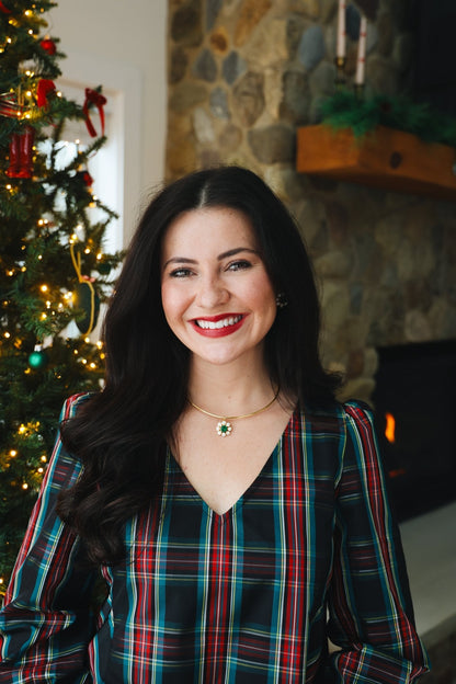 Kelly- Emerald Collar Necklace- 18k Gold Plated - Belle of the Ball Collection