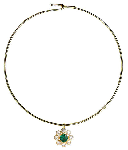 Kelly- Emerald Collar Necklace- 18k Gold Plated - Belle of the Ball Collection