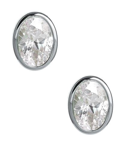 Large Bezel Oval Stud - 18k Gold Plated