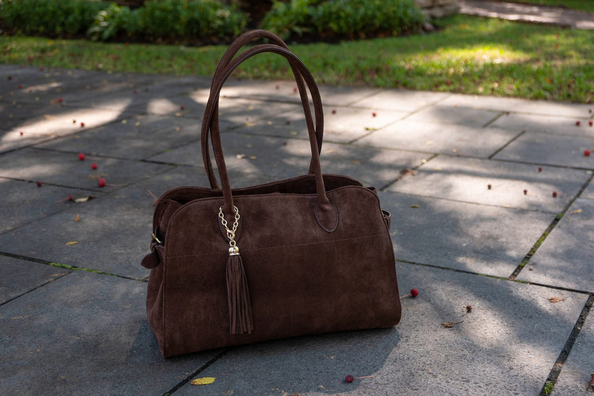 Megan -  Faux Suede Medicine Bag