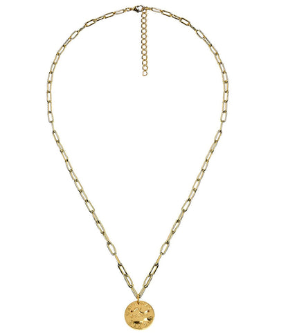 Mini Beach Tag Charm Necklace – 18k Gold Plated