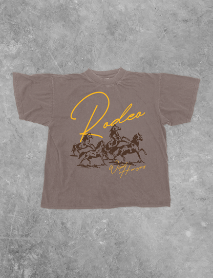 Underground Original Design: Rodeo Wild Horses, Country Western Boxy Cotton TShirt