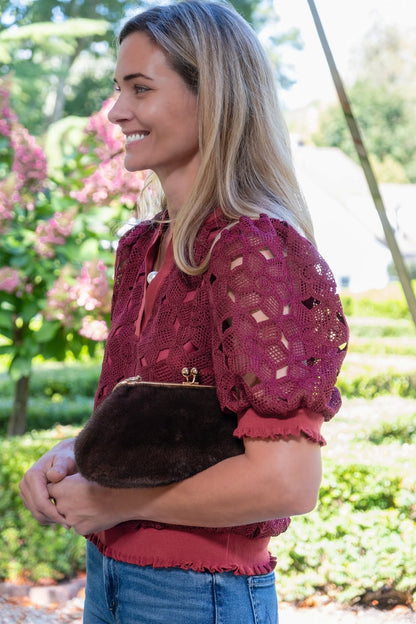 Sarah Faux Fur Clutch