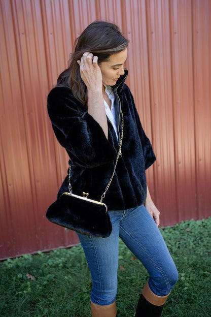 Sarah Faux Fur Clutch