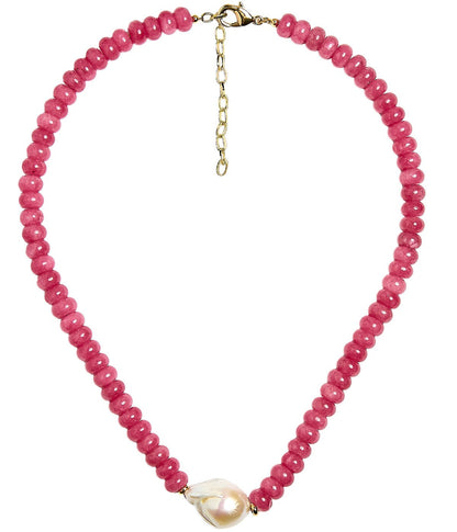 Susie- Quartz Beaded Necklace with freshwater Pearl