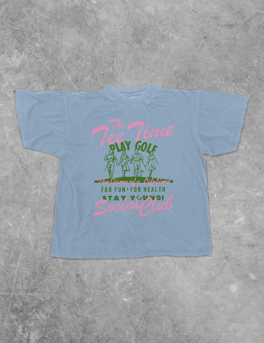 Underground Original Design: The Tee Time Social Club, Golf Boxy Cotton T-Shirt