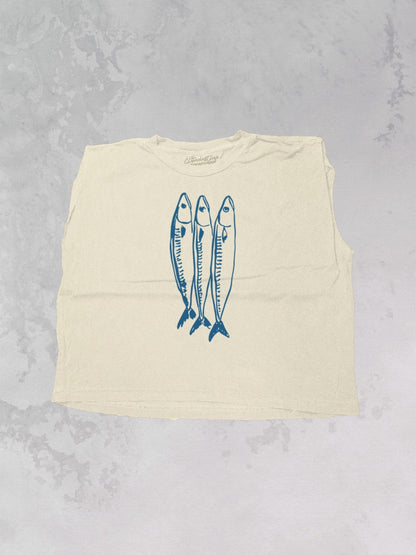 Underground Original Design: Three Little Fish Vintage Cropped Muscle Tank