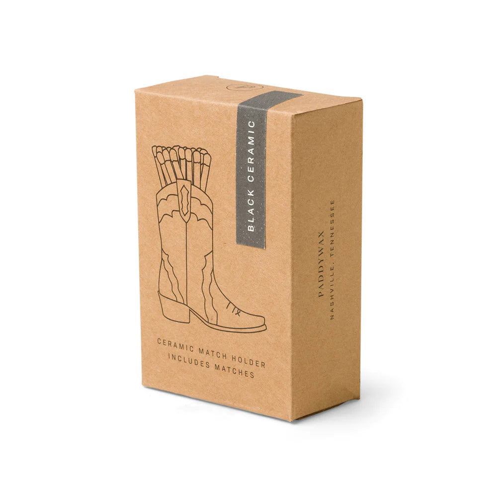 Black Cowboy Boot Match Holder- no box final sale