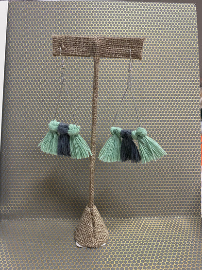 Triangle Crossover Macrame Earrings