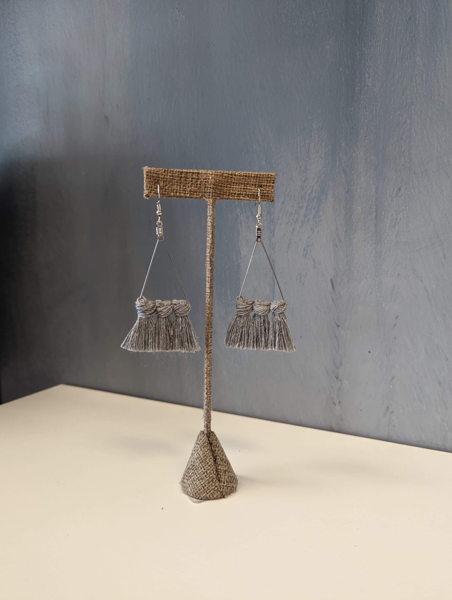 Triangle Crossover Macrame Earrings