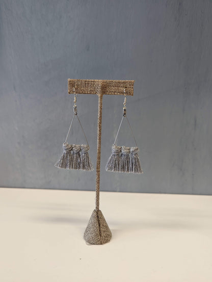 Triangle Crossover Macrame Earrings