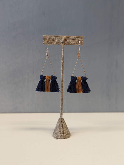 Triangle Crossover Macrame Earrings