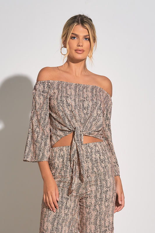 Snake Off The Shoulder Top