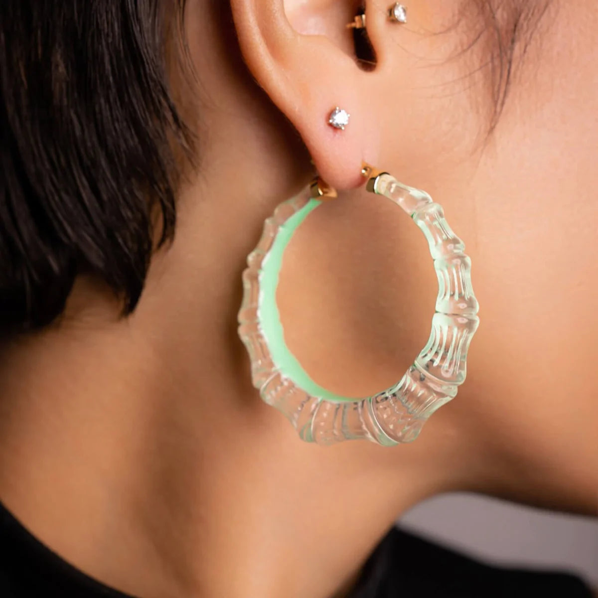 Bamboo illusion hoops